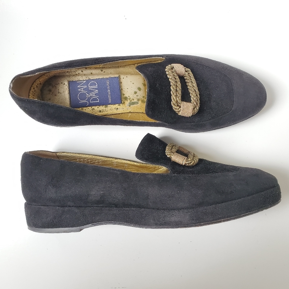 Vintage Joan & David black suede shoes size 8M